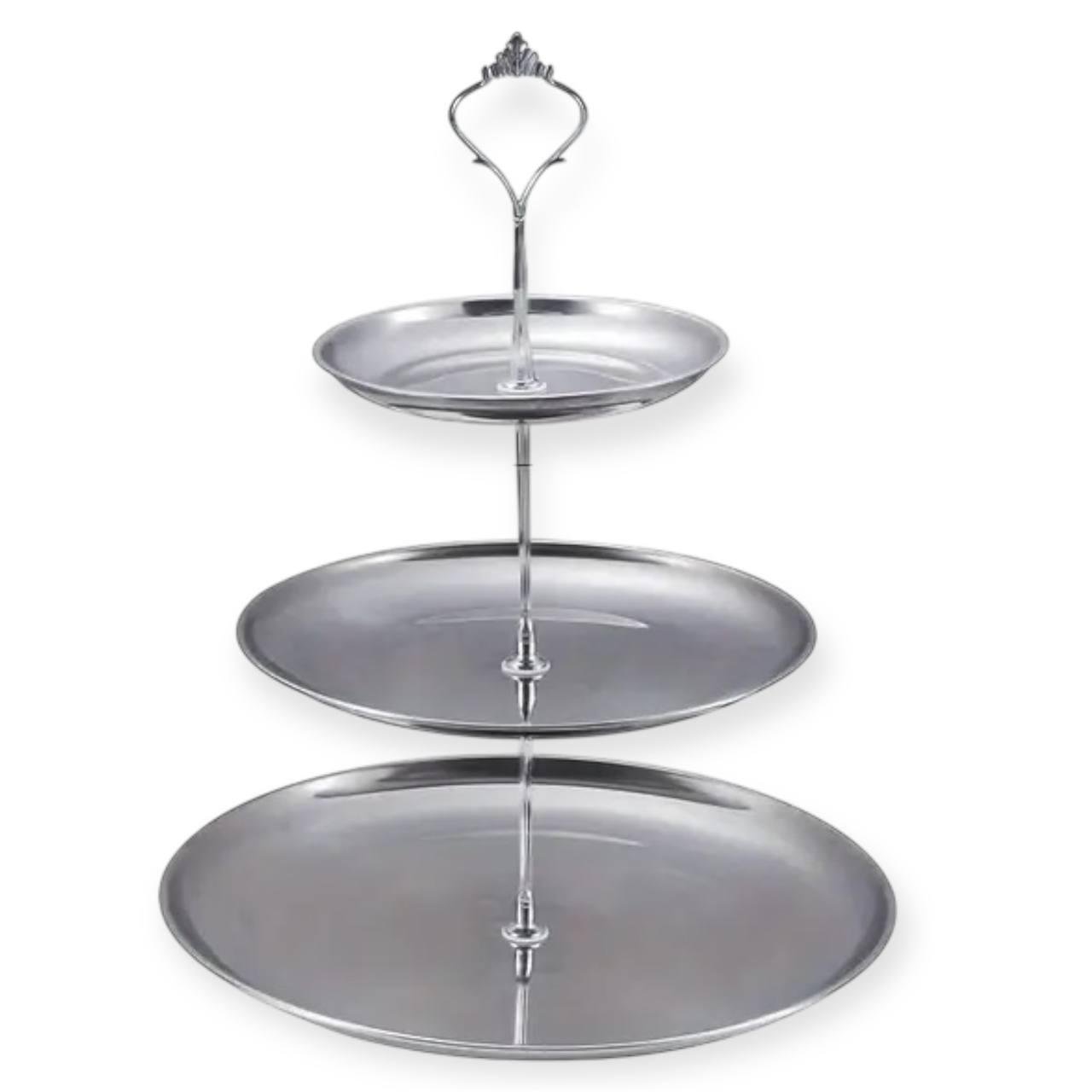 Підставка для святкового сервірування 3-ярусна Срібний (2435997344) - фото 4