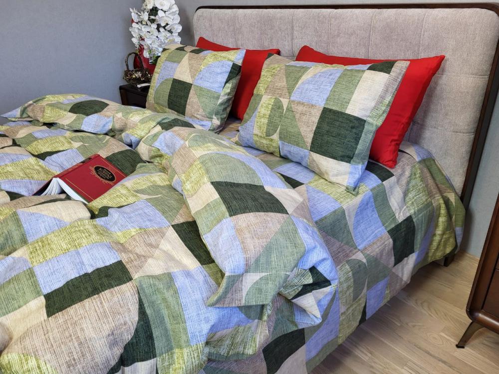 Комплект постельного белья Turkish flannel Тренд полуторний Оливковый (1777357917)