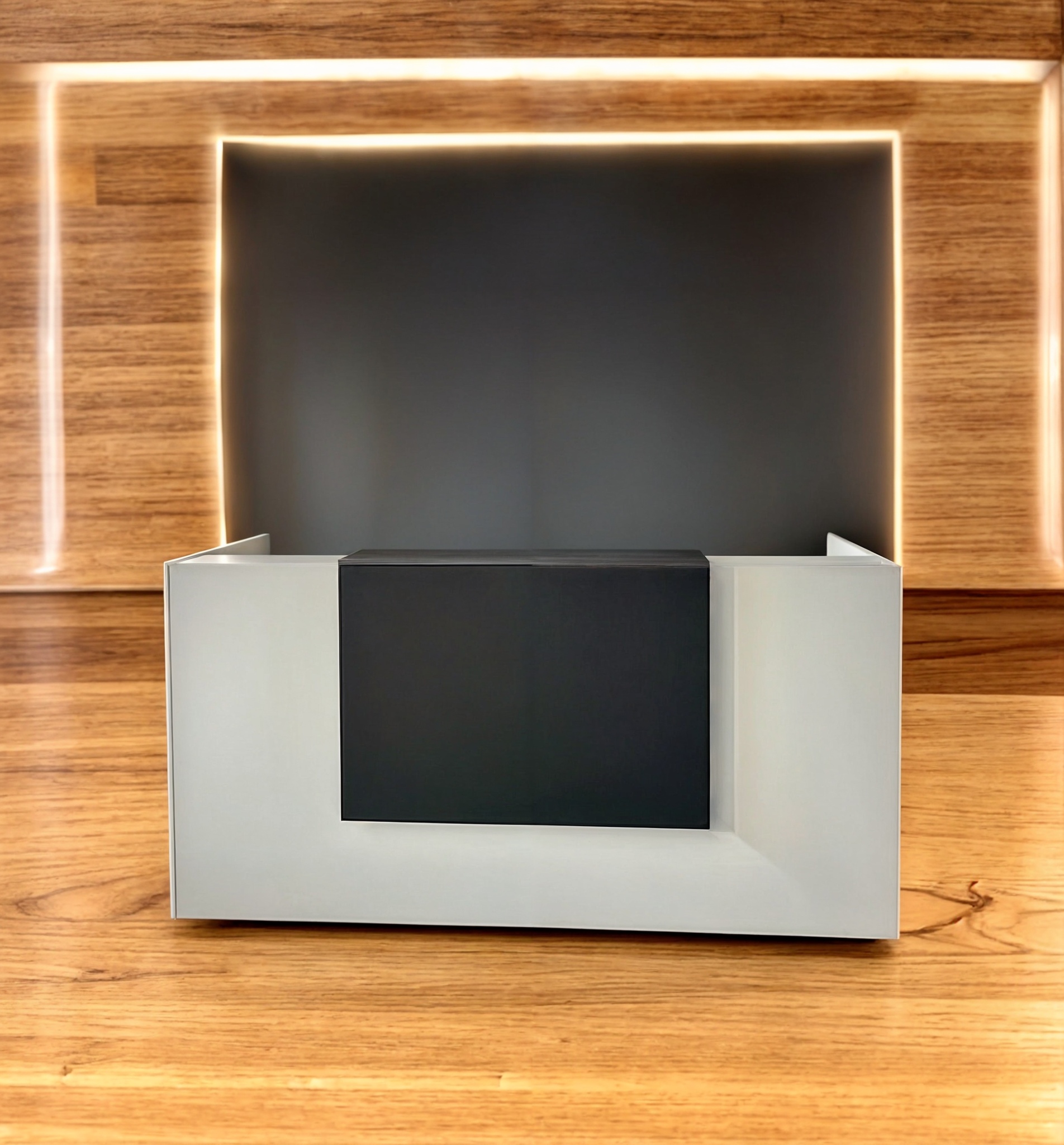 Стойка администратора Tobi Sho Ресепшн/1 для офиса/салона с подсветкой и ящиками/1800х800х1000 мм Белый/Черный - фото 4 Стойка администратора Tobi Sho Ресепшн/1 для офиса/салона с подсветкой и ящиками/1800х800х1000 мм Белый/Черный - фото 4