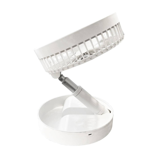 Вентилятор аккумуляторный портативный телескопический бесшумный на ножке White - фото 3