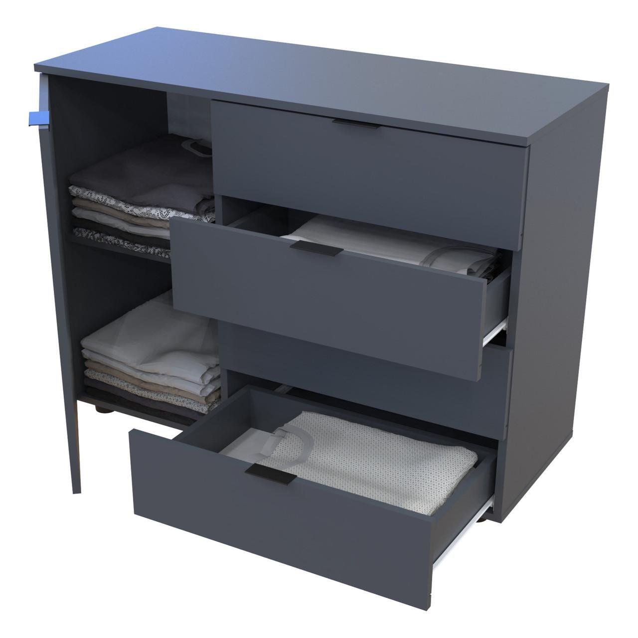 Комод в гостиную Doros Гелар GС1 100х40х81,2 см Графитовый (DRS-011288) - фото 4 Комод в гостиную Doros Гелар GС1 100х40х81,2 см Графитовый (DRS-011288) - фото 4