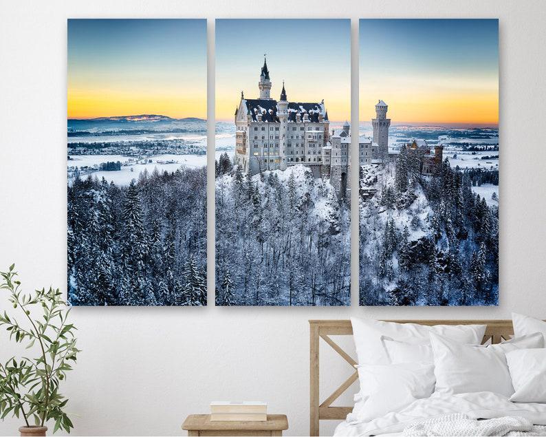 Модульная картина KIL Art Замок в Германии на холсте из трех частей 128x81 см (M3_L_495)