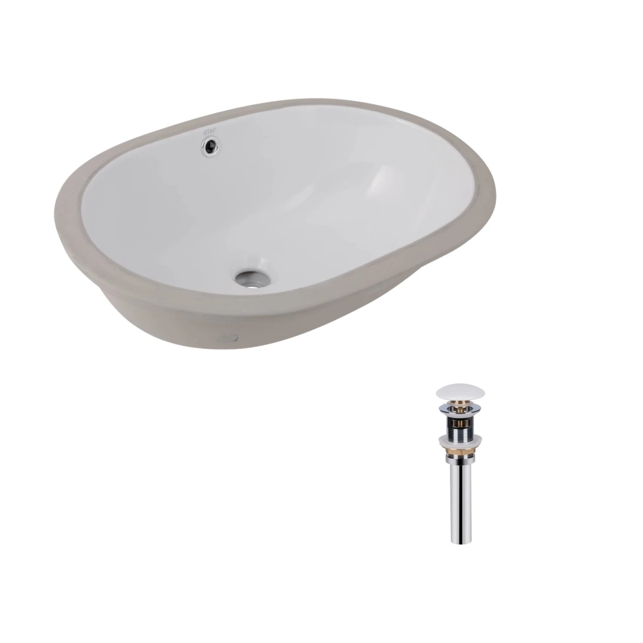 Комплект Qtap Stork раковина врезная овальная с донным клапаном PU02O 570x390x210 мм White (2611678611) Комплект Qtap Stork раковина врезная овальная с донным клапаном PU02O 570x390x210 мм White (2611678611)