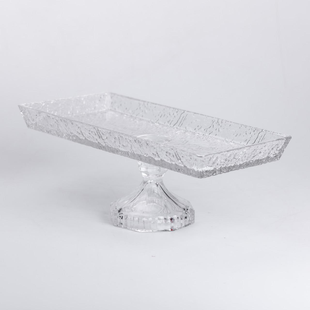 Ваза для фруктов стеклянная прямоугольная texture 27,5х13,5х11 см Ваза для фруктов стеклянная прямоугольная texture 27,5х13,5х11 см