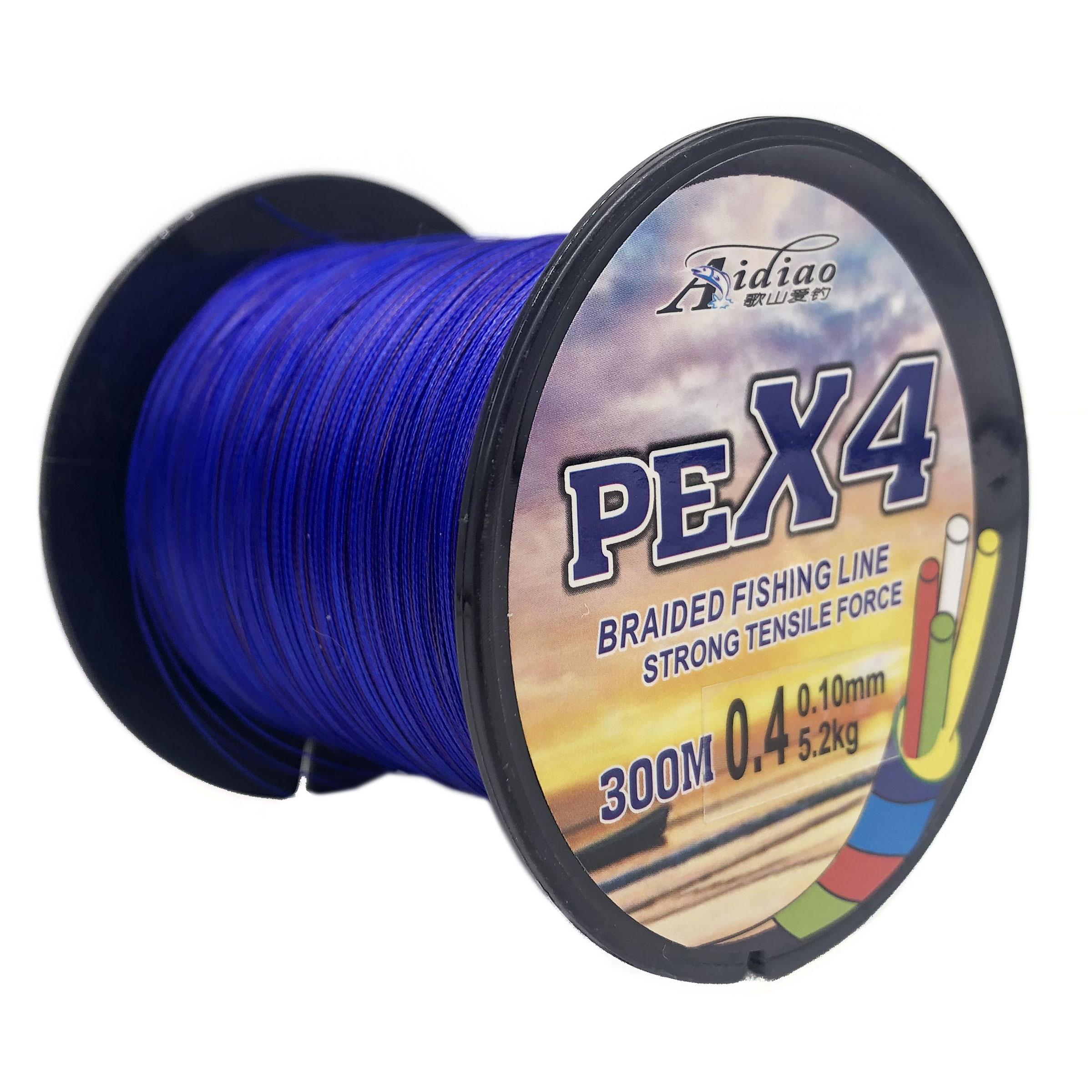 Шнур Aidiao PEx4 0.4 300 м 0,10 мм 5,2 кг Синій (7843)