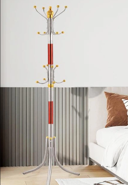 Вешалка для одежды Coat Rack треножная 16 крючков металлическая Красный