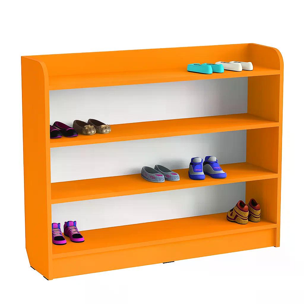 Полиця для дитячого взуття ЛДСП 4 яруси з опорами 120 см Помаранчевий - фото 1 Полиця для дитячого взуття ЛДСП 4 яруси з опорами 120 см Помаранчевий - фото 1