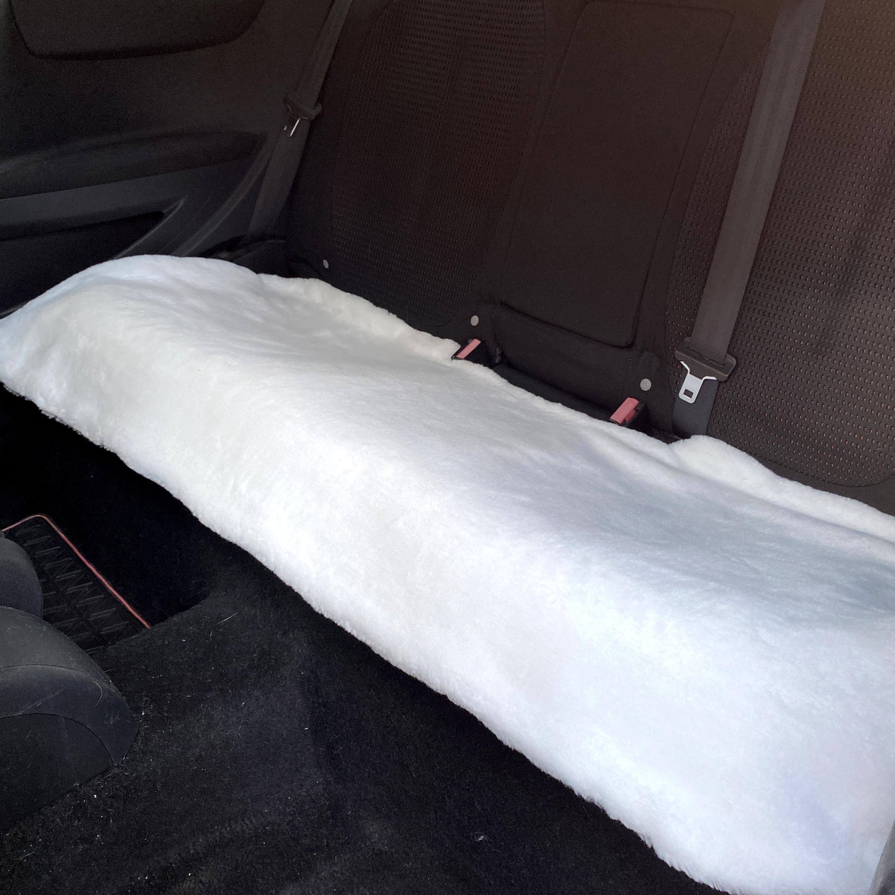 Накидка на сиденье автомобиля с овчины Sheepskin эко-шерсть задний диван Белый (724)