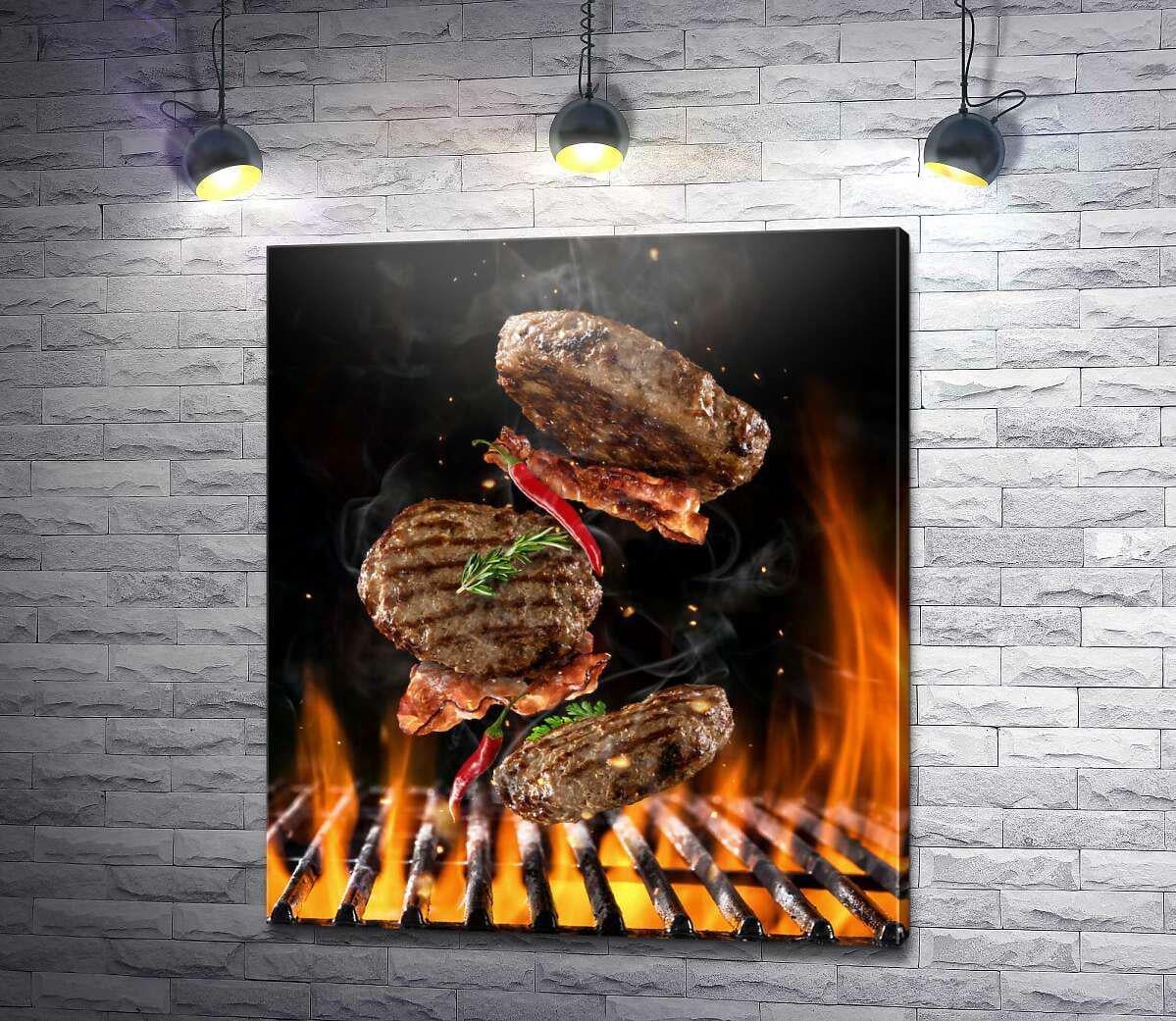 Картина ArtPoster Острое жаренное мясо на решетке 113x130 см Модуль №1 (004311)