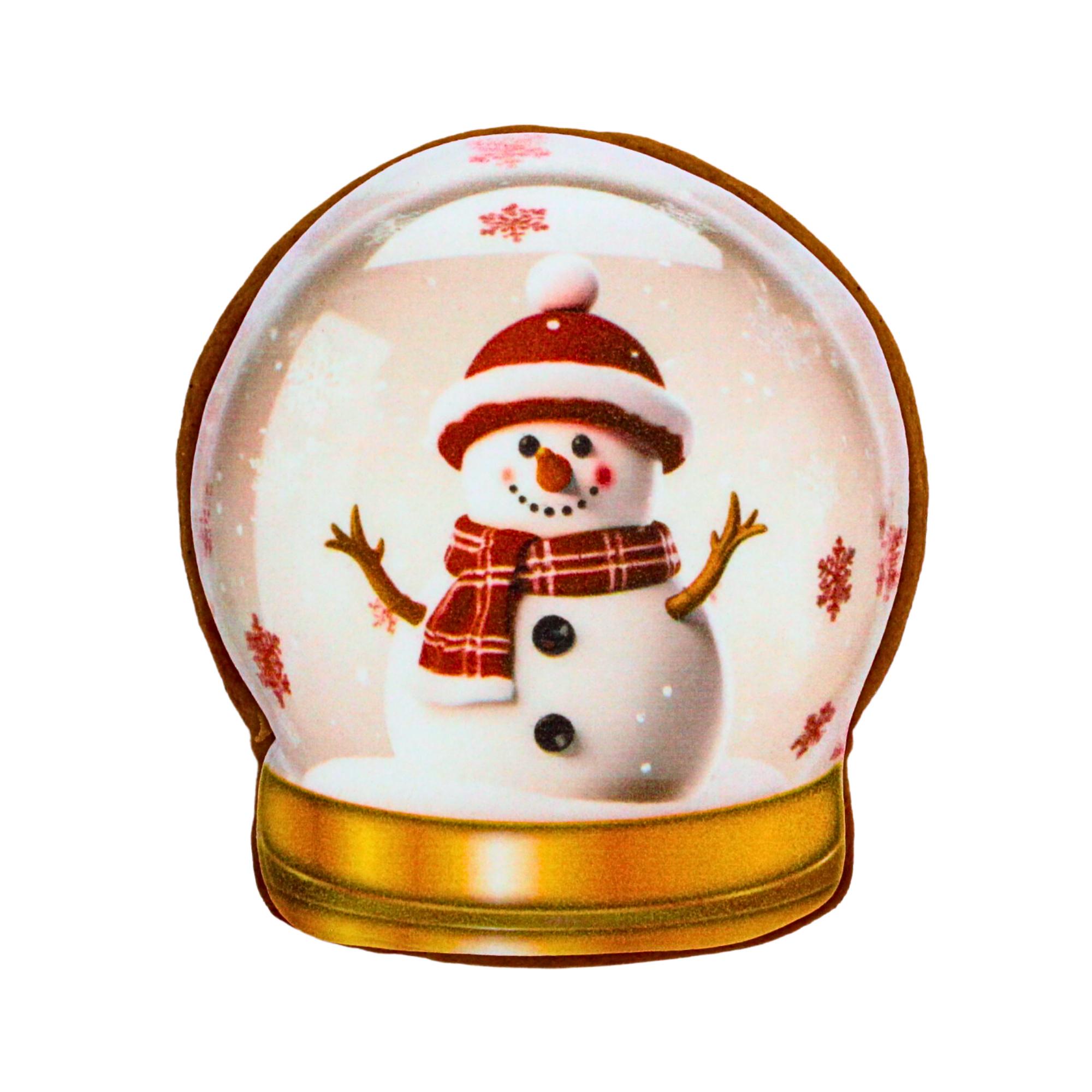 Пряник с принтом Крафт Печиво Новый год Снеговик №1 45 г