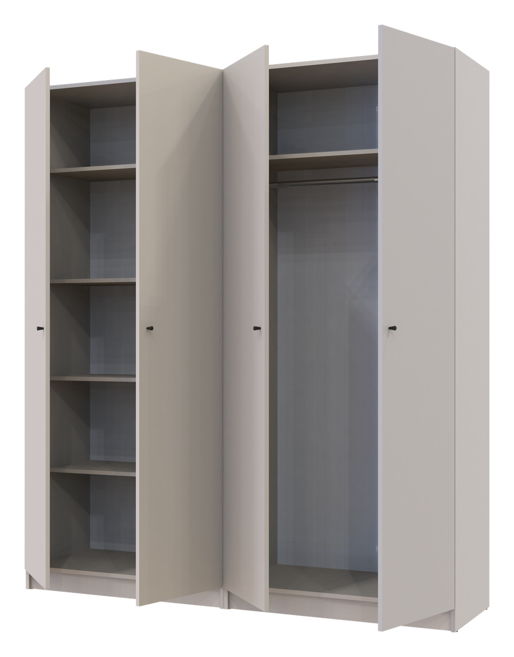 Комплект шаф Doros Промо 2+2 ДСП з полицями 180х48х204 см Кашемір (44900290)