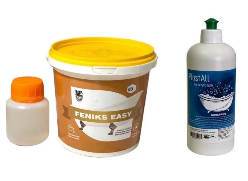 Эмаль акриловая для ванн Fеniks Easy с моющим средством Пластол 800 г Белый (30827829) Эмаль акриловая для ванн Fеniks Easy с моющим средством Пластол 800 г Белый (30827829)