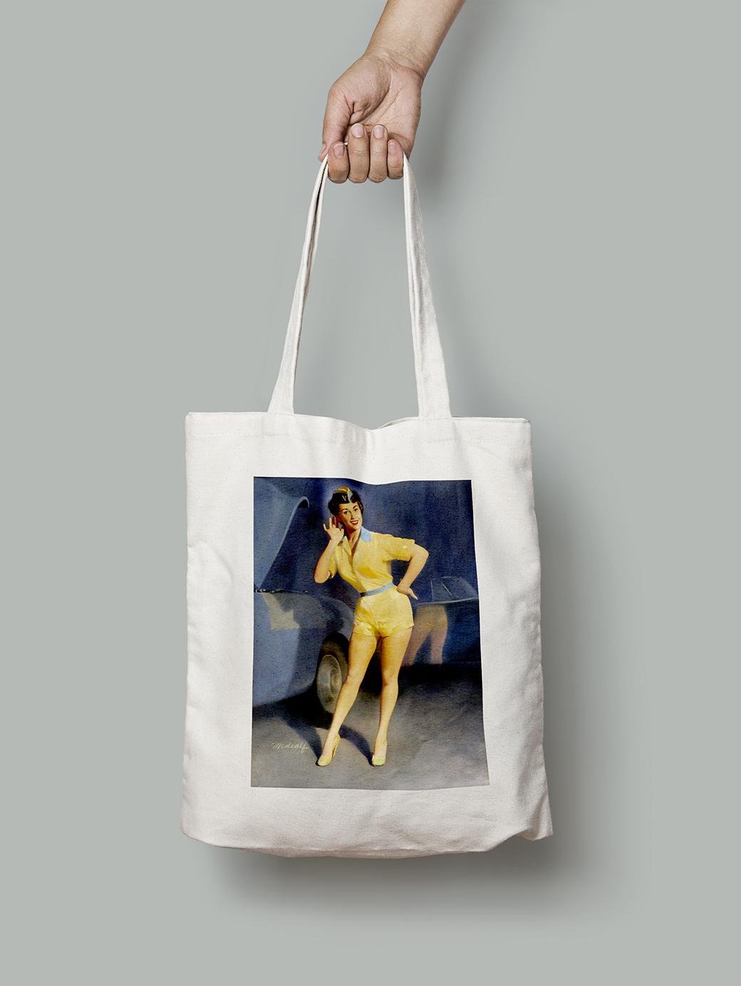 Эко-сумка Девушка пин-ап в пилотке шопер (pin_up_023021_Bag)