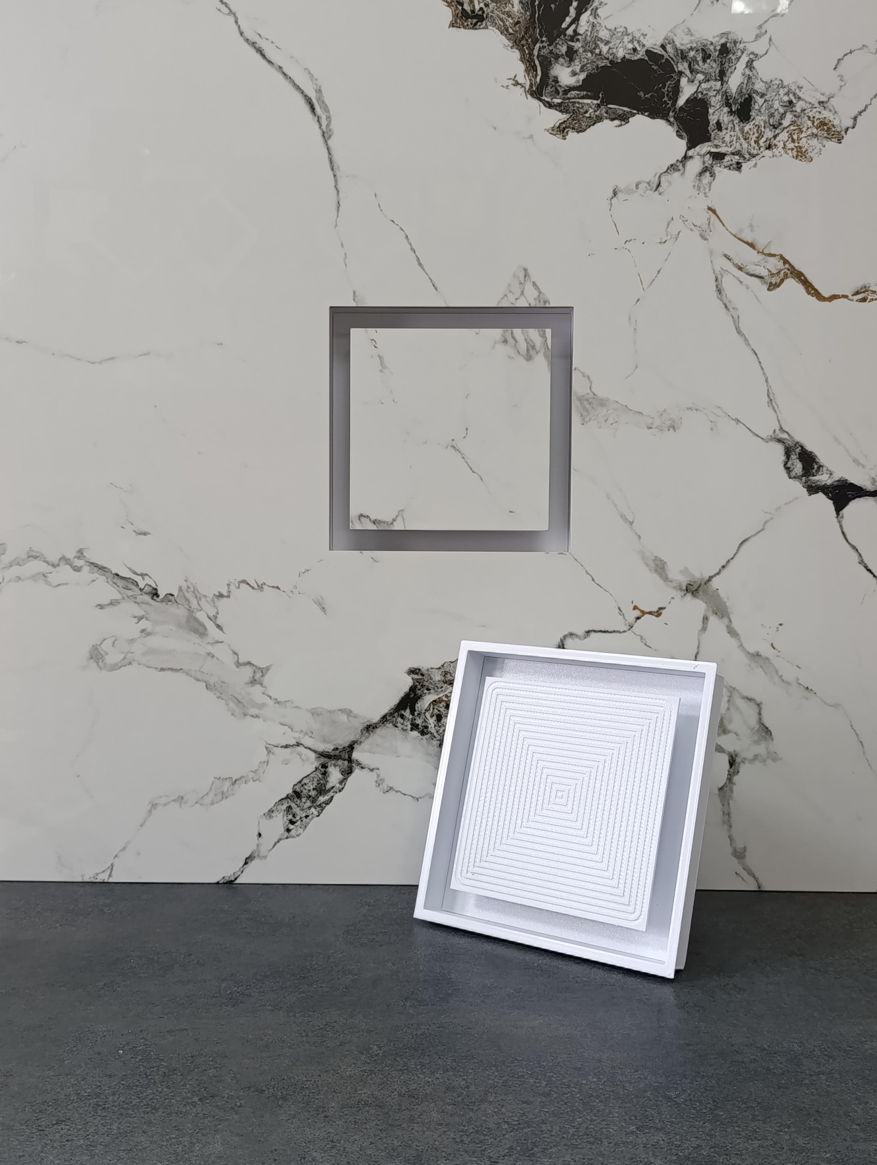 Короб прихованого монтажу під плитку з прямими кутами під d 100 мм без вентилятора Білий (000044)