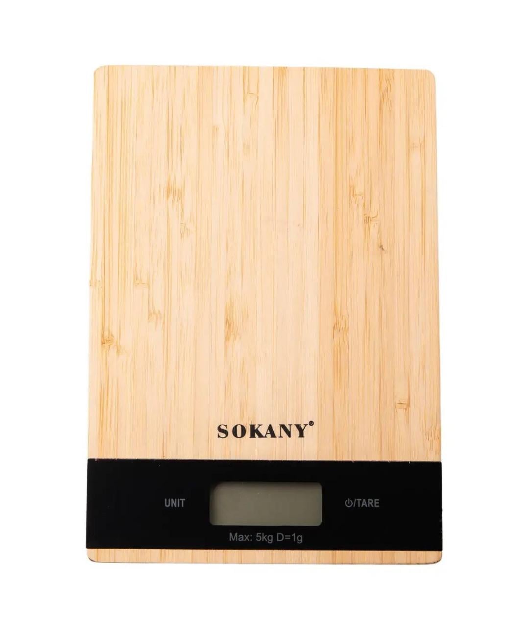 Весы кухонные Sokany SK-19025 дерево до 5 кг Бежевый (32010985)