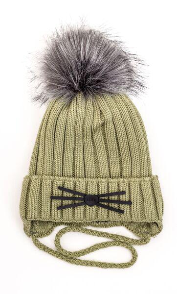 Шапка детская для мальчиков Котик D805 флис 46-52 см Хаки