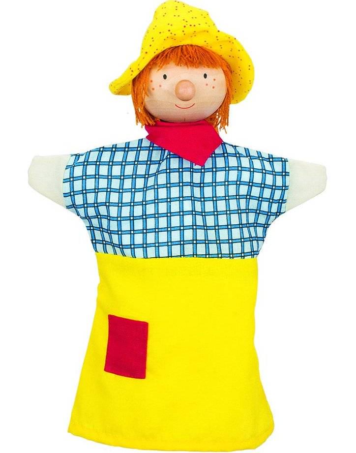 Лялька-рукавичка Goki 51648G Сеппл 30 см Жовто-синій