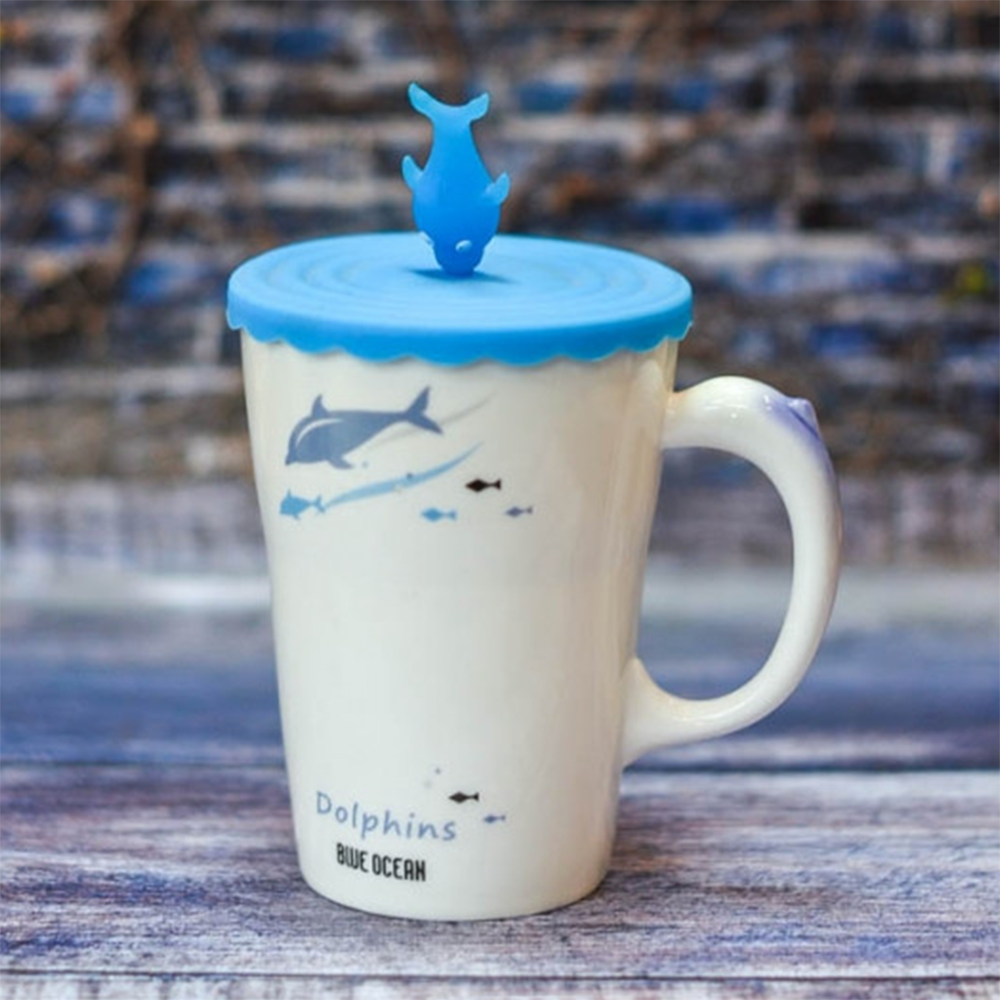 Чашка для чая с крышкой Дельфин 420 мл (21-О8030-2) - фото 3 Чашка для чая с крышкой Дельфин 420 мл (21-О8030-2) - фото 3