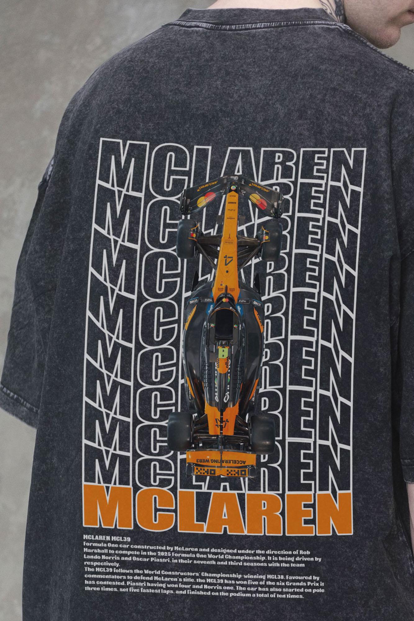 Футболка виварена Without Washed Оверсайз з принтом Mclaren S/M Black (S/M 8056150 8056151) - фото 2