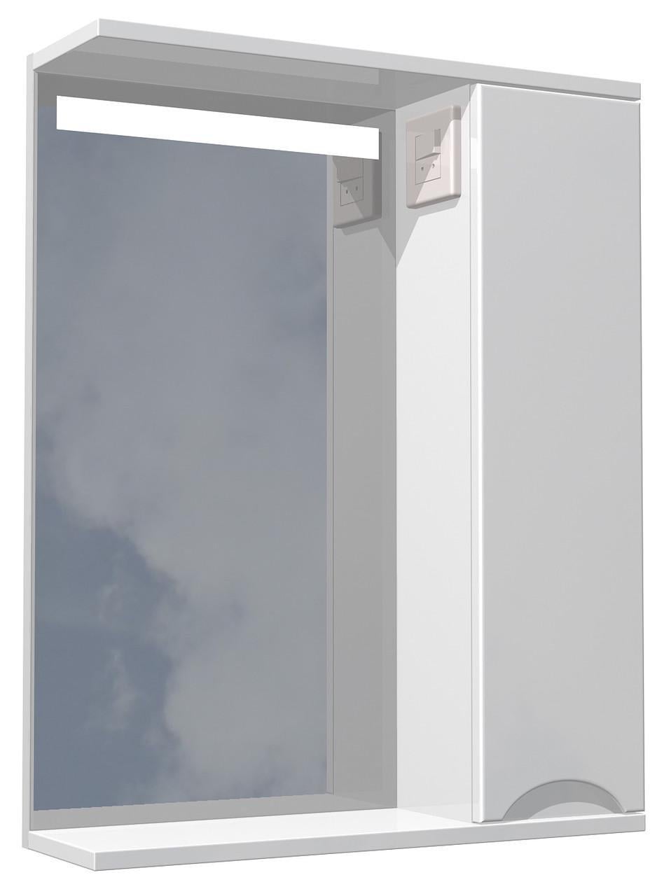 Дзеркальна шафа для ванної кімнати права AVT Ліон з LED-підсвіткою 50 см (30410914)