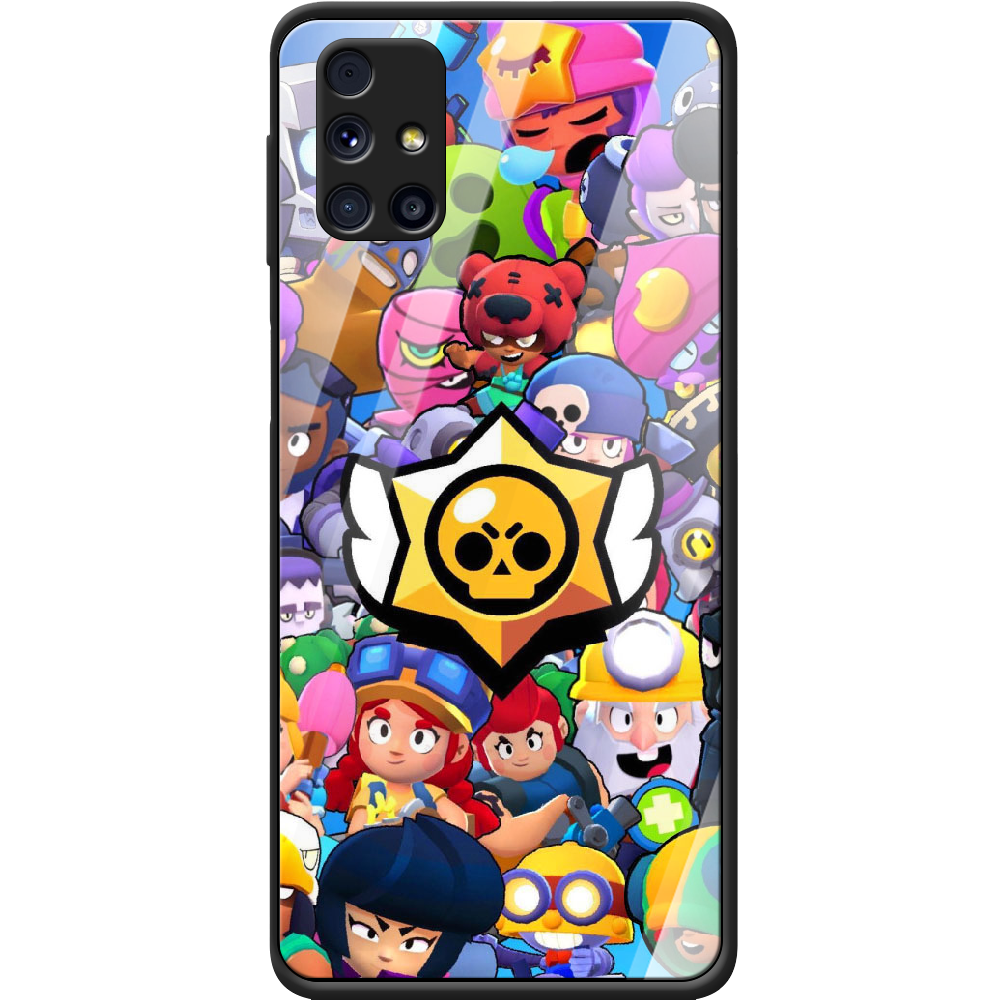 Чехол Boxface Samsung M317 Galaxy M31s Brawl Stars Черный силикон со стеклом (40942-up2389-41115)