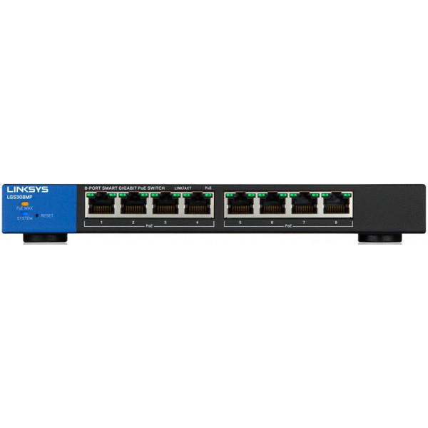 Коммутатор Linksys Свитч Smart Gigabit PoE+ Switch 8-Port with 8 PoE+ Ports (LGS308MP)