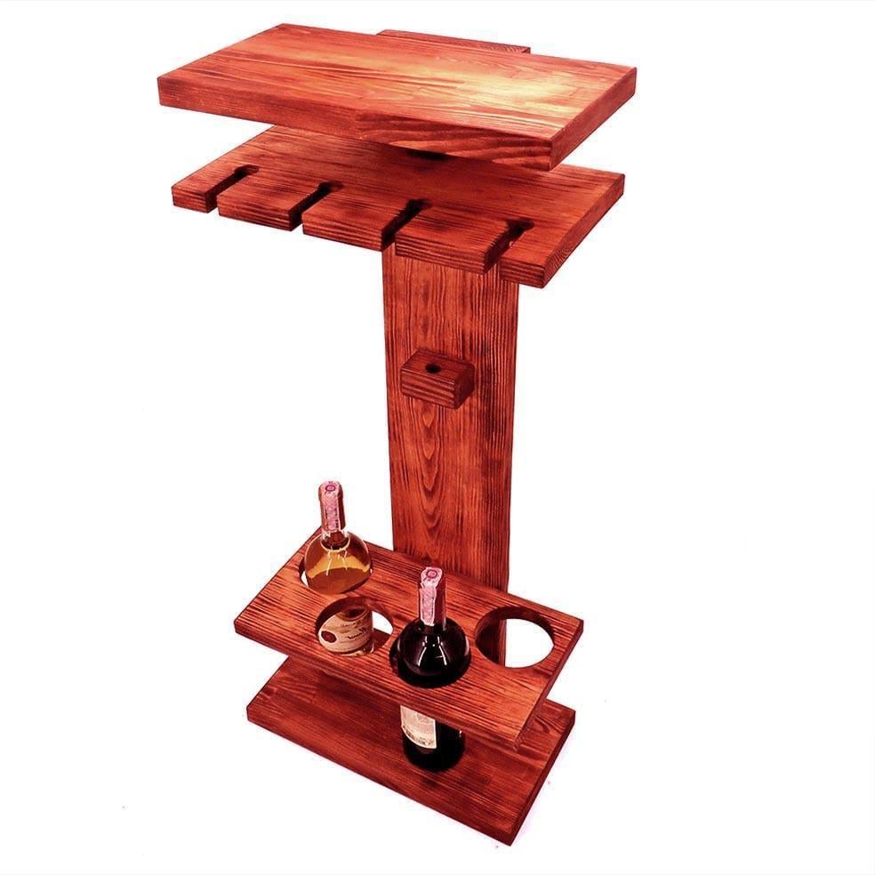 Полка для вина настенная из дерева Кутино Коралл (ПНК-015214)