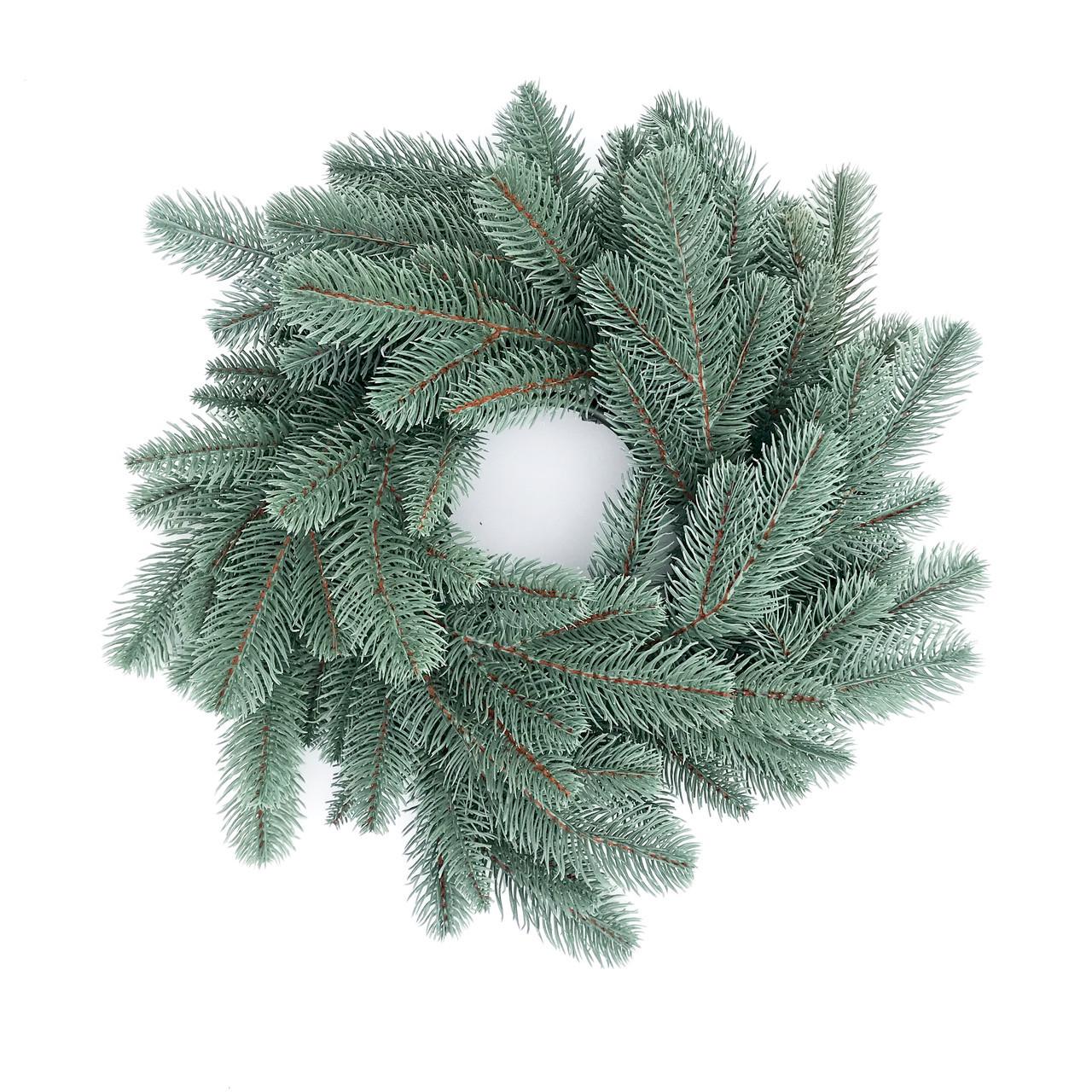 Венок новогодний SGH Lux рождественский из литой хвои 40 см Голубой