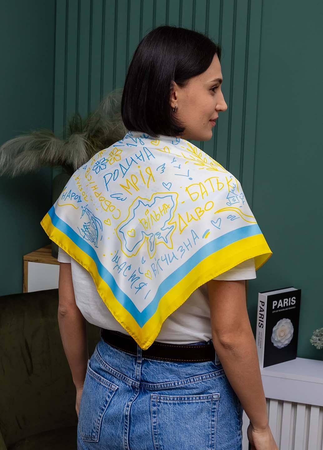 Платок патриотический атлас 70х70 см (С70100-16)