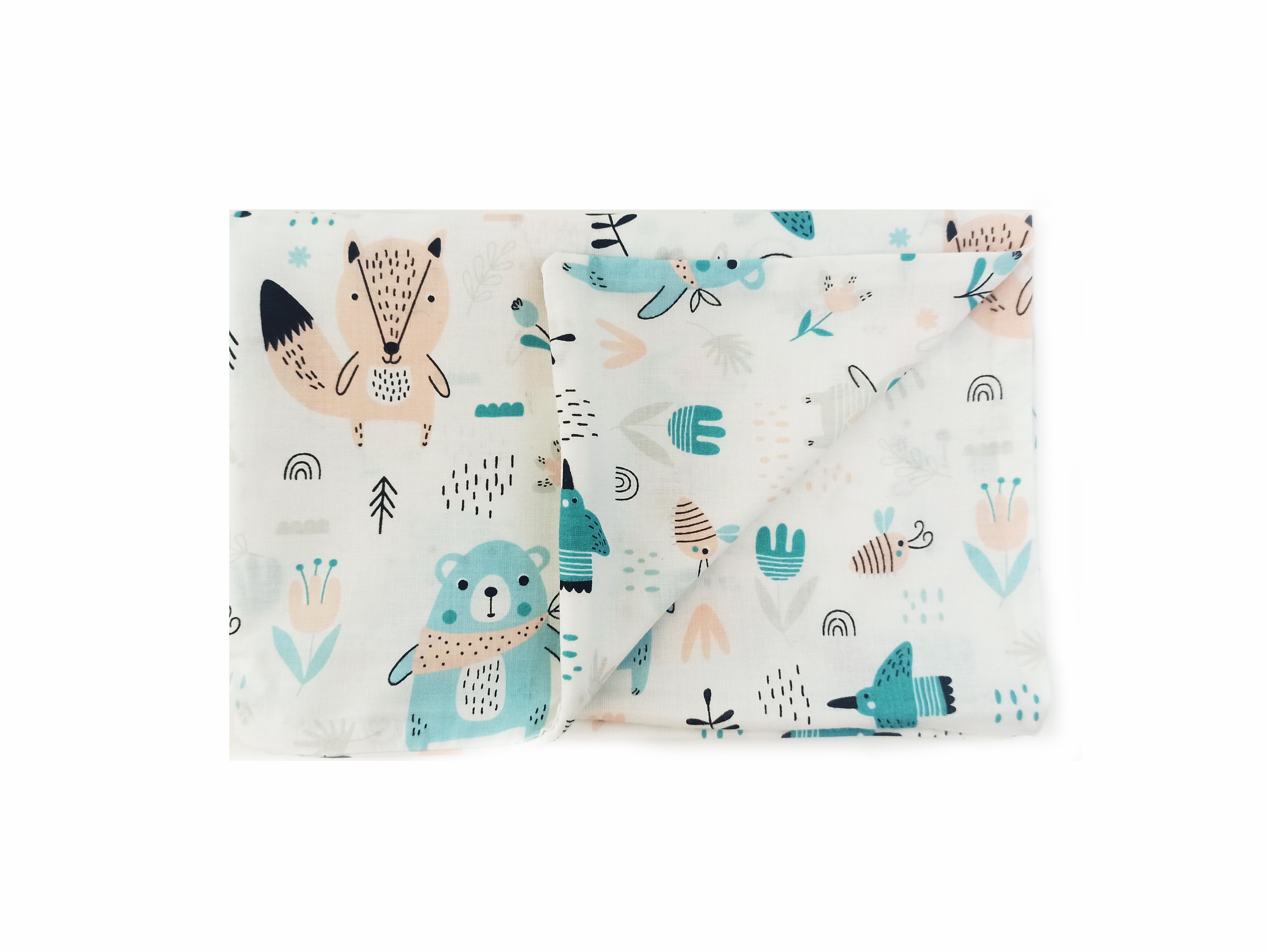 Наволочка 40х60см хлопок Бирюзовые мишки на белом (SH-6021-TXPWCO-UA-20) - фото 2 Наволочка 40х60см хлопок Бирюзовые мишки на белом (SH-6021-TXPWCO-UA-20) - фото 2