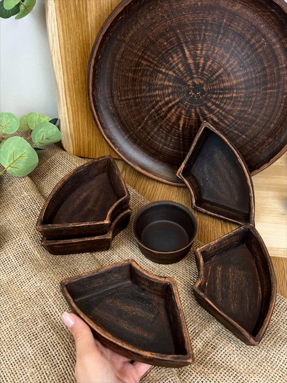 Менажниця керамічна глиняна глака 30 см (3003-43) - фото 5 Менажниця керамічна глиняна глака 30 см (3003-43) - фото 5