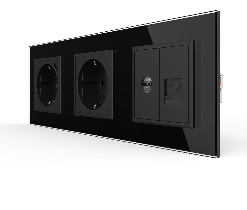 Розетка LIVOLO с USB 18Вт интернет RJ-45/ТВ выходом с заземлением/шторками 250В 16А стеклянная рамка Черный (VL-C7FCTC16A/CTF16A.UC18W/FCCP/FCTV-6BP) Розетка LIVOLO с USB 18Вт интернет RJ-45/ТВ выходом с заземлением/шторками 250В 16А стеклянная рамка Черный (VL-C7FCTC16A/CTF16A.UC18W/FCCP/FCTV-6BP)
