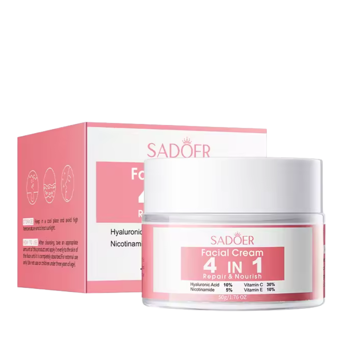 Крем для обличчя відновлювальний Sadoer 4 in 1 Repair & Nourish Face Cream 50 мл