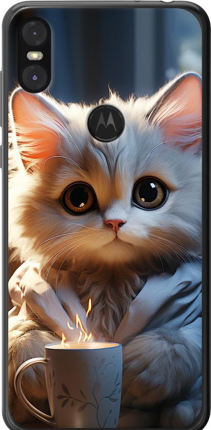 Чехол на Motorola One White cat (5646t-1589-42517)
