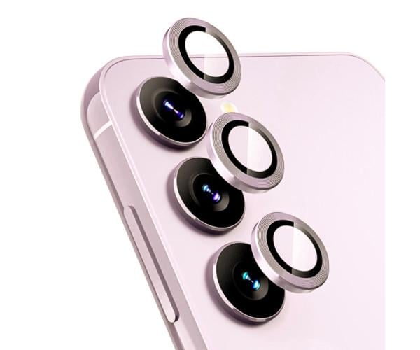 Защитное стекло с рамкой CD Pattern для Samsung Galaxy A16 4G / A16 5G на заднюю камеру Розовый