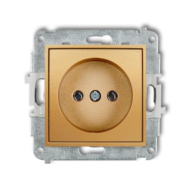 Розетка Karlik Mini без заземления Золотой (29MGP-1)