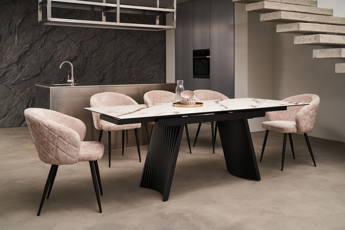 Стол обеденный раздвижной Vetro Mebel Олимпия 1400-2100x900x760 мм Калаката голд/Черный (TМL-985) - фото 8 Стол обеденный раздвижной Vetro Mebel Олимпия 1400-2100x900x760 мм Калаката голд/Черный (TМL-985) - фото 8