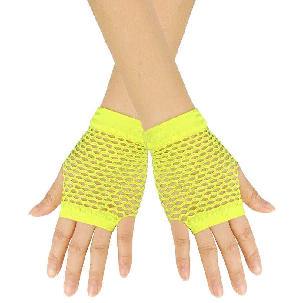 Митенки в сеточку короткие One size Желтый (2173)