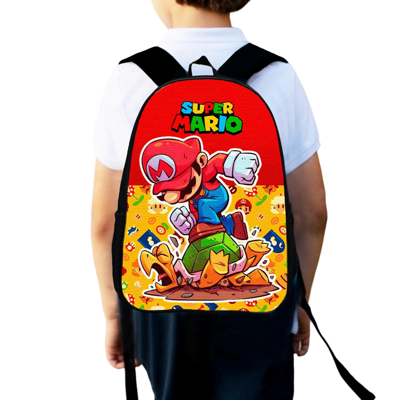 Школьный рюкзак детский для мальчика Super Mario городской 34х27 см (0079)