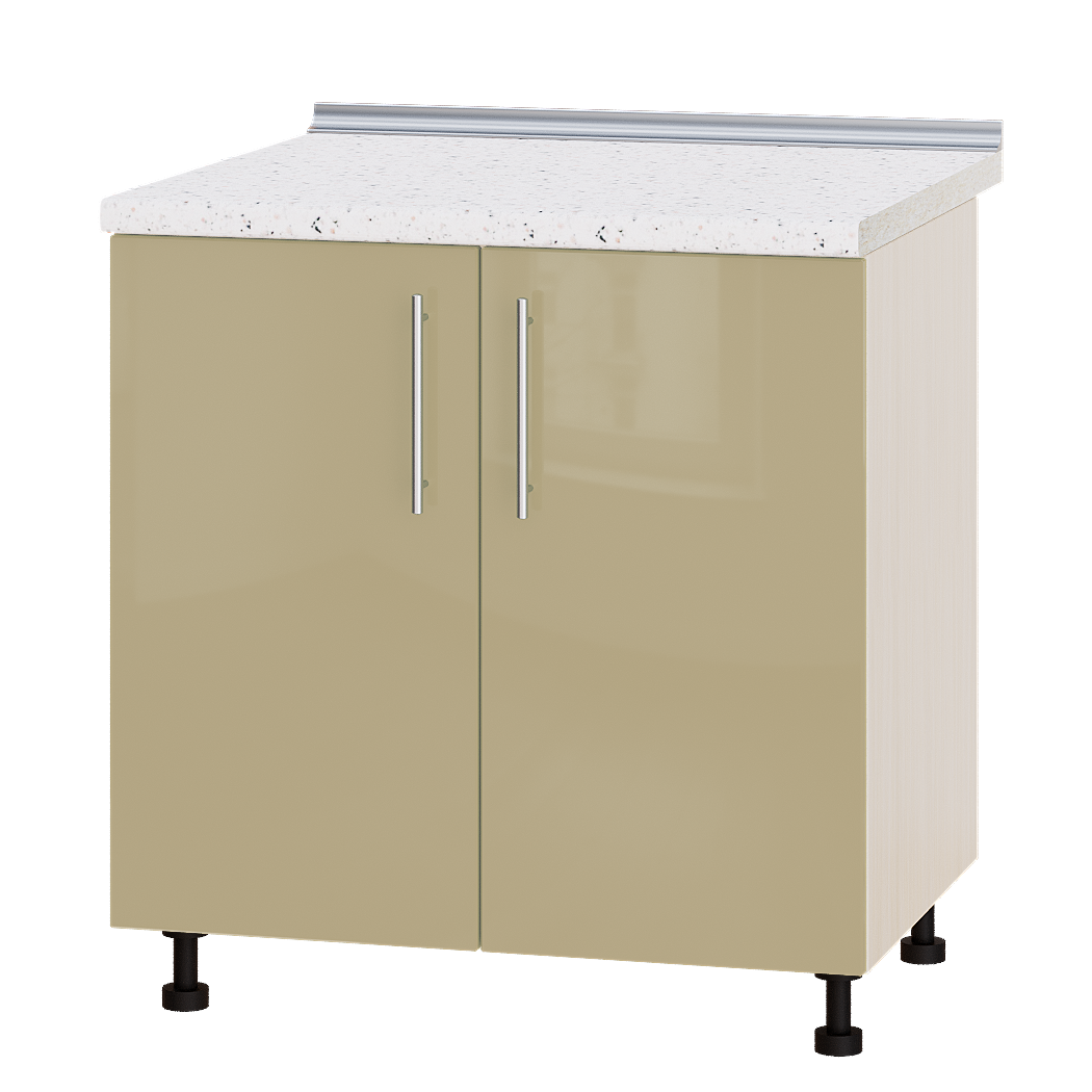 Шкаф нижний Эверест Модерн модуль Низ Н82-800 80х47х85 см Латте глянец/Дуб Молочный (05481)