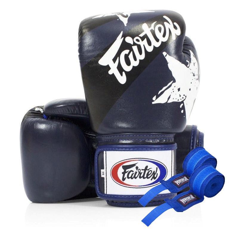 Боксерские перчатки FAIRTEX BGV1 Nation Print 12 бинтов бинтов в комплекте Blue (3019820712)