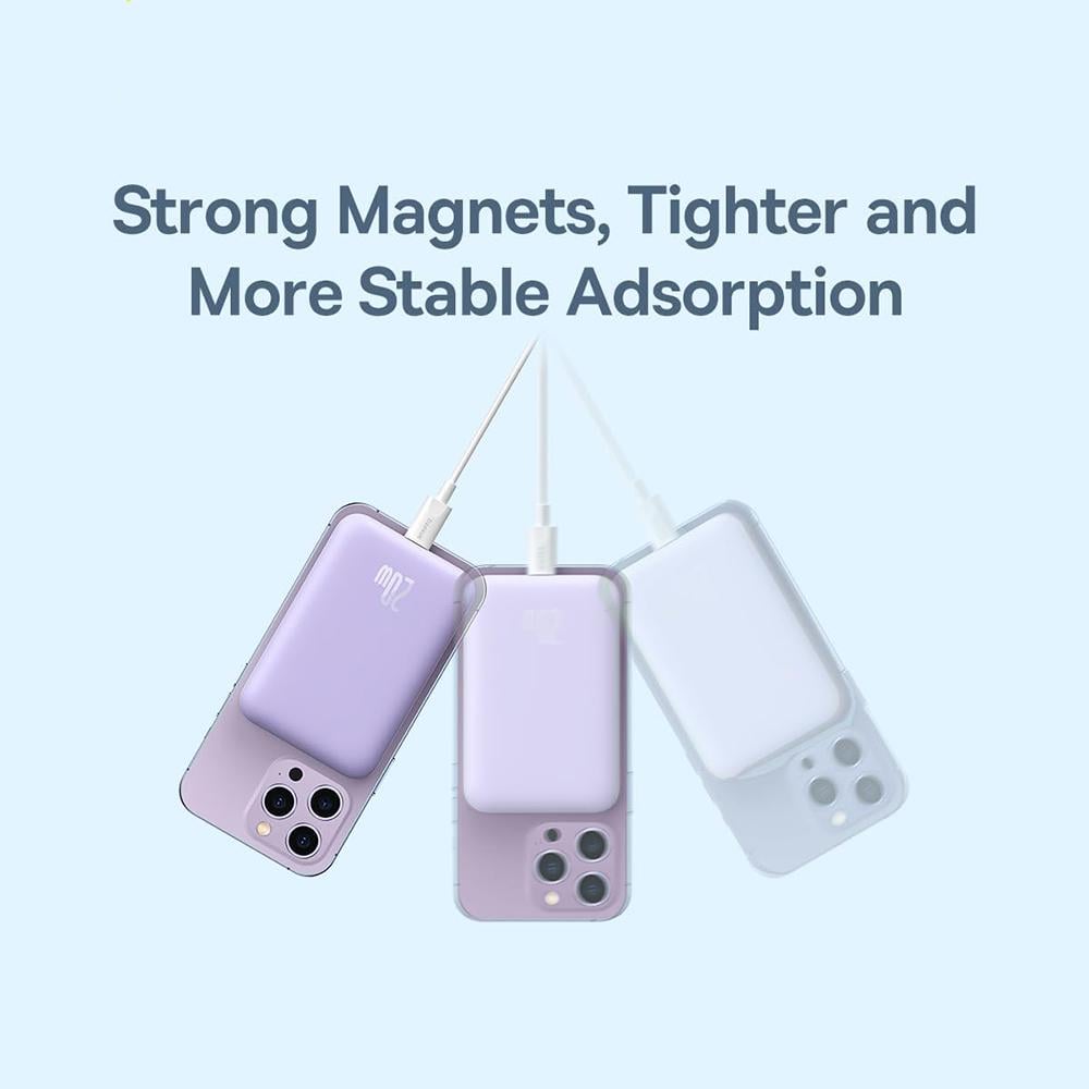 Повербанк BASEUS з MagSafe Magnetic Mini Power Bank 20W 10000mAh Purple (P10059001313) - фото 5