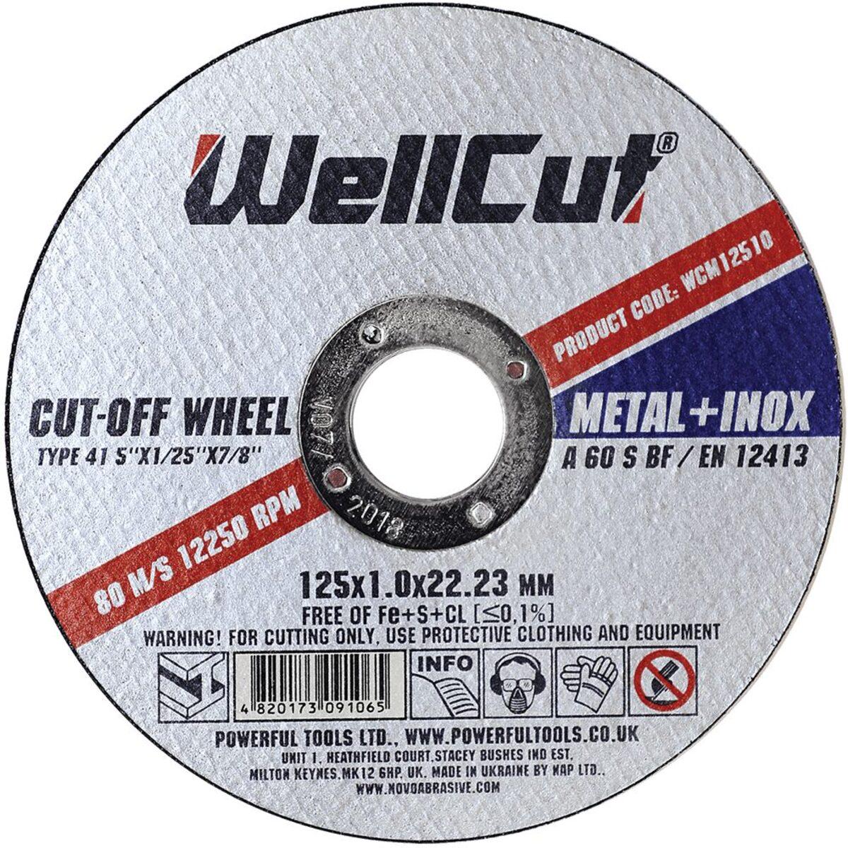 Диск відрізний по металу WellCut 125х1х22,23 мм (434544)