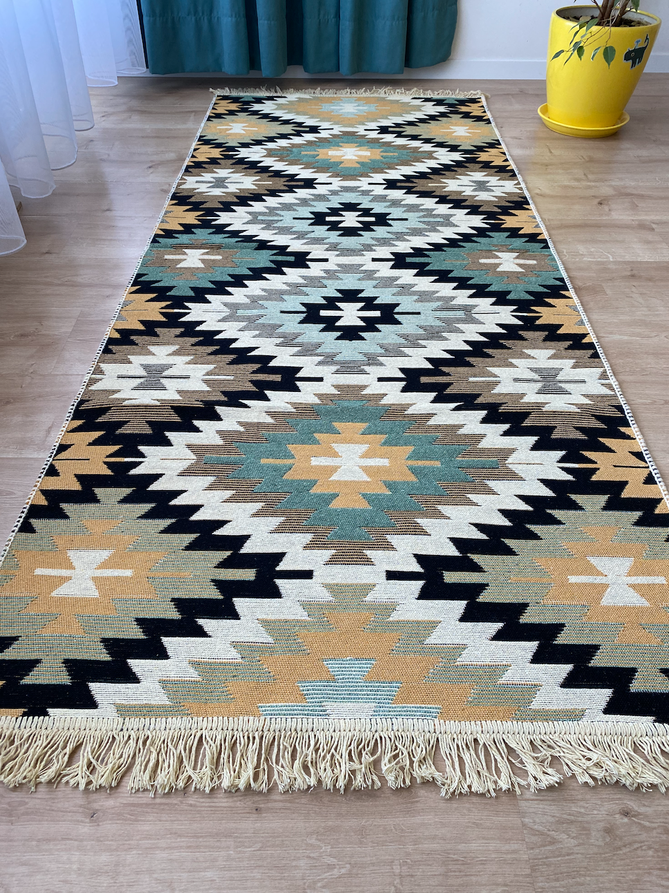 Килимок плетений двосторонній Shana Zummi 80x200 см Зелений - фото 2