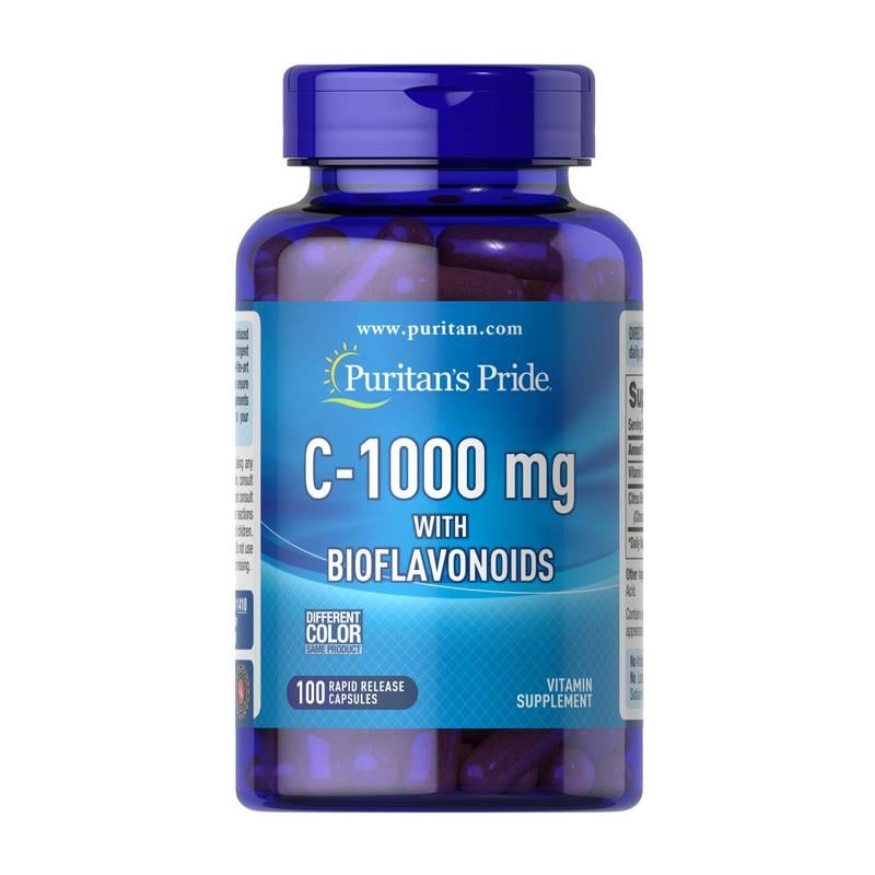Вітамін C з біофлавоноїдами і шипшиною Puritan's Pride C-1000 with Bioflavonoids 100 капс.