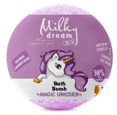 Бомба для ванн Milky Dream kids Чарівна Єдиноріжка з сюрпризом 100 г (13355823) Бомба для ванн Milky Dream kids Чарівна Єдиноріжка з сюрпризом 100 г (13355823)