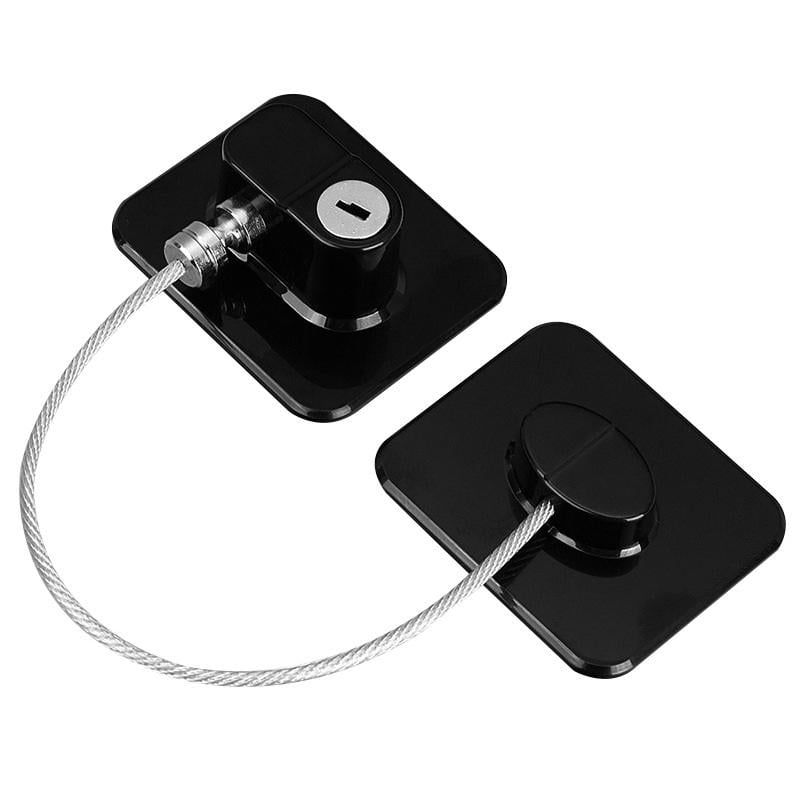 Ограничитель дверей от детей с ключом без сверления для мебели и холодильника (R9613)