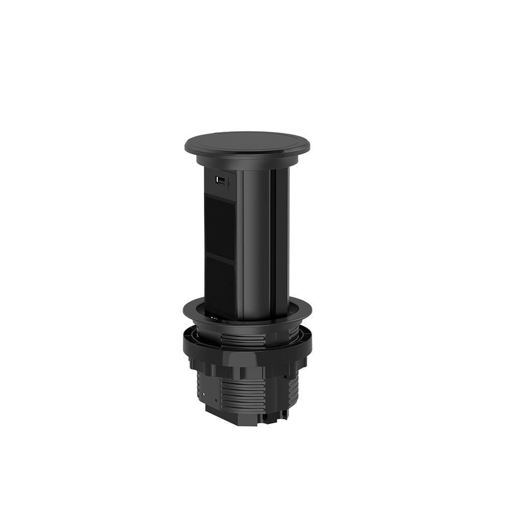Выдвижной блок для двух розеток Livolo с USB Черный (VL-SHS019-B) Выдвижной блок для двух розеток Livolo с USB Черный (VL-SHS019-B)