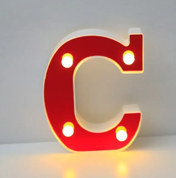 Буква объемная С Led маленькая 16x14 см Красный (7400)