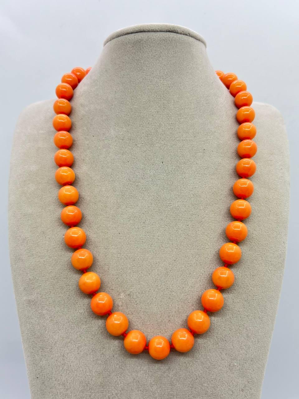 Бусы майорка 11 мм 44 см Оранжевый (10919)